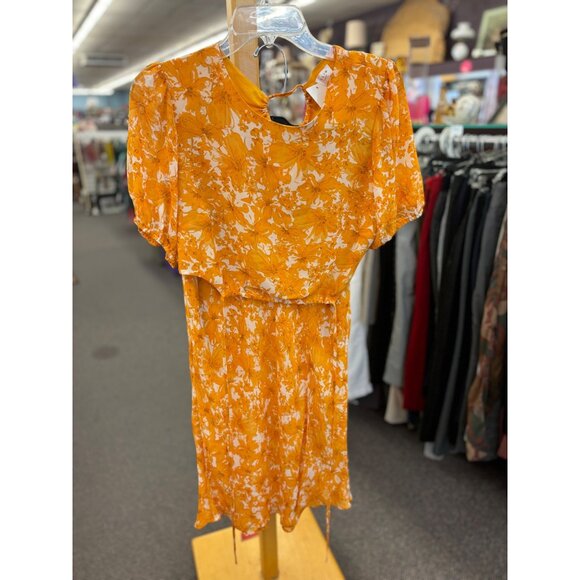Le Lis Collection Womens Orange & White Floral Crop Top And Skirt Set Size L - Picture 1 of 4